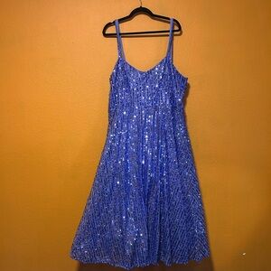 Glamorous Blue Sequin Party Dress
